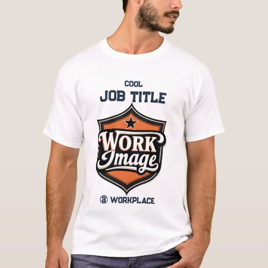 Aangepaste foto gepersonaliseerde functie & werkpl t-shirt (Voorkant)
