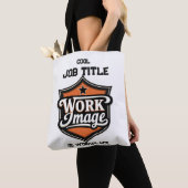 Aangepaste foto gepersonaliseerde functietitel en tote bag (Dichtbij)