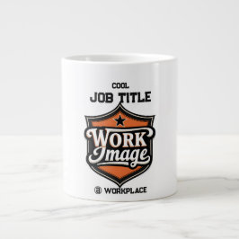 Aangepaste foto gepersonaliseerde functietitel & w grote koffiekop