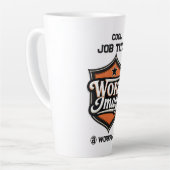 Aangepaste foto gepersonaliseerde functietitel & w latte mok (Linkerhoek)