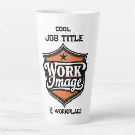 Aangepaste foto gepersonaliseerde functietitel & w latte mok