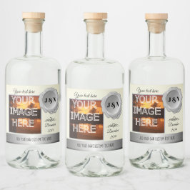 Aangepaste foto gepersonaliseerde gin likeurfles etiket