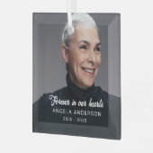 Aangepaste foto gepersonaliseerde herdenking Funer Glas Ornament (Voorkant links)