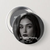 Aangepaste foto gepersonaliseerde herdenking Funer Ronde Button 7,6 Cm (Voorkant /achterkant)