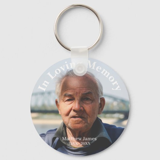 Aangepaste foto gepersonaliseerde herdenking Funer Sleutelhanger (Voorkant)