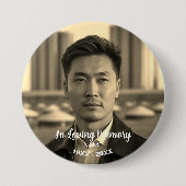 Aangepaste foto gepersonaliseerde herdenking Tribu Ronde Button 7,6 Cm (Voorkant)