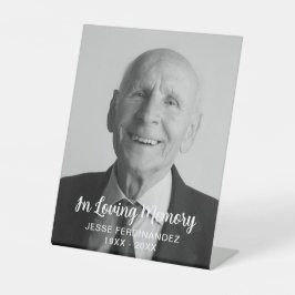 Aangepaste foto gepersonaliseerde herdenkingstribu reclamebord met voetstuk