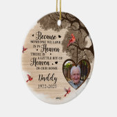 Aangepaste Foto Gepersonaliseerde Memorial Death M Keramisch Ornament (Rechts)