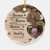 Aangepaste Foto Gepersonaliseerde Memorial Death M Keramisch Ornament (Voorkant)