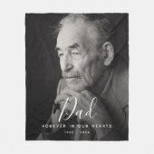 Aangepaste foto-gepersonaliseerde Memorial Father  Fleece Deken (Voorkant)