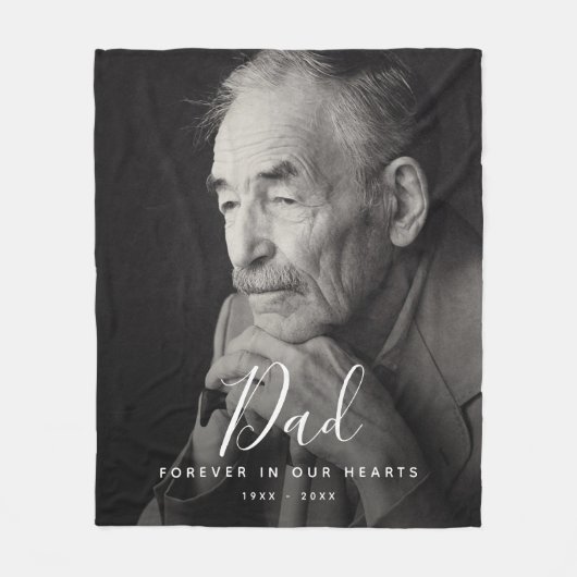 Aangepaste foto-gepersonaliseerde Memorial Father  Fleece Deken (Voorkant)