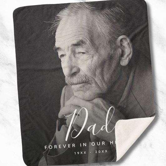 Aangepaste foto-gepersonaliseerde Memorial Father  Sherpa Deken