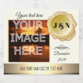 Aangepaste foto Gepersonaliseerde Mousserende Wijn Sparkling Wijnetiket (Enkel label)