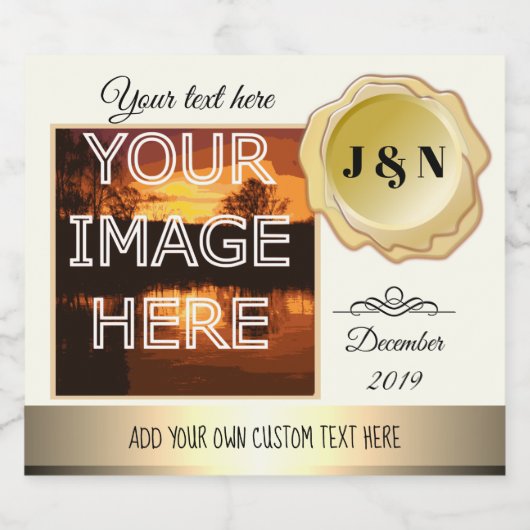 Aangepaste foto Gepersonaliseerde Mousserende Wijn Sparkling Wijnetiket (Enkel label)