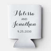 Aangepaste foto Gepersonaliseerde naam Datum Bruil Blikjeskoeler (Achterkant)