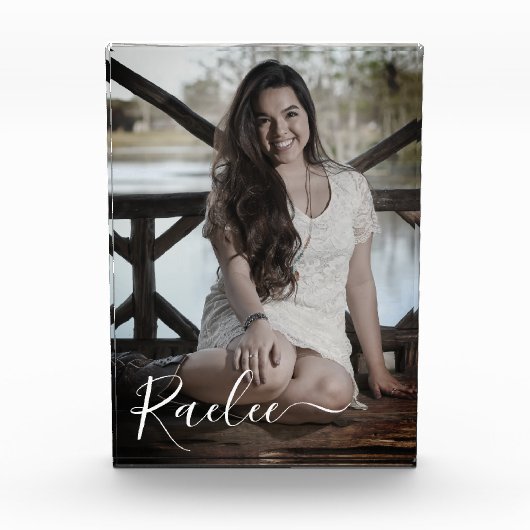 Aangepaste foto gepersonaliseerde naam Elegante aa (Voorkant)