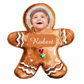 Aangepaste foto gepersonaliseerde peperkoek man or fotobeeldje ornament (Voorkant)