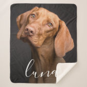 Aangepaste Foto Gepersonaliseerde Pet Naam Sherpa Deken (Voorkant)