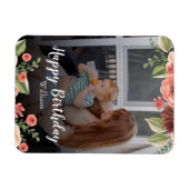 Aangepaste foto gepersonaliseerde script verjaarda magneet (Horizontaal)