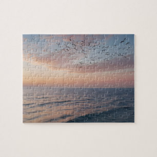 Aangepaste foto gepersonaliseerde Sunset Beach Wav Legpuzzel
