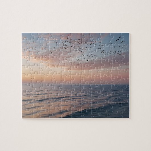 Aangepaste foto gepersonaliseerde Sunset Beach Wav Legpuzzel (Horizontaal)