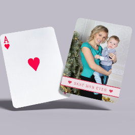 Aangepaste foto gepersonaliseerde tekst familie mo pokerkaarten