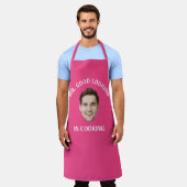 Aangepaste foto gepersonaliseerde tekst Her Him Wo Schort (Gedragen)