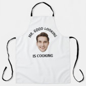 Aangepaste foto gepersonaliseerde tekst Her Him Wo Schort (Voorkant)