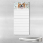 Aangepaste foto geplaatst magnetisch notitieblok<br><div class="desc">Uitgebreide magneetnotebooks die u op de koelkast kunt houden. Magnetisch notebookpad op maat gemaakt met een foto van uw huisdier. Lijnbaar notebookblok voor boodschappenlijsten,  notities en nog veel meer. Personaliseer met een huisfoto boven de bleke grijze lijnen.</div>