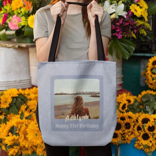 Aangepaste foto geschenken voor 21 jaar oud Vrouw  Tote Bag