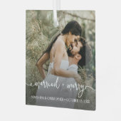 Aangepaste foto Getrouwd & Vrolijk eerste Kerstmis Glas Ornament (Voorkant links)