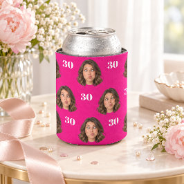 Aangepaste foto gezicht 30e verjaardag blikkoeler blikjeskoeler