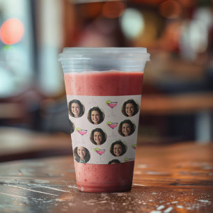 Aangepaste foto gezicht & cocktail   Gepersonalise Acryl Drinkbeker