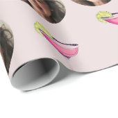 Aangepaste foto gezicht & cocktail | Gepersonalise Cadeaupapier (Rol Hoek)