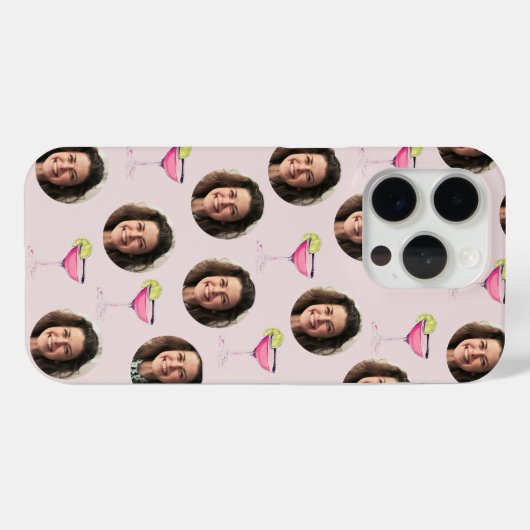 Aangepaste foto gezicht & cocktail | Gepersonalise Case-Mate iPhone Case (Achterkant (horizontaal))