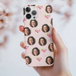 Aangepaste foto gezicht & cocktail | Gepersonalise iPhone 15 Pro Case