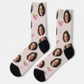 Aangepaste foto gezicht & cocktail | Gepersonalise Sokken (Links)