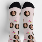 Aangepaste foto gezicht & cocktail | Gepersonalise Sokken (Top)
