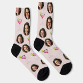 Aangepaste foto gezicht & cocktail | Gepersonalise Sokken (Rechts)