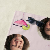 Aangepaste foto gezicht & cocktail | Gepersonalise Strandlaken (In situ)