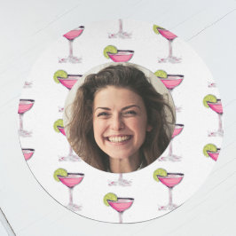 Aangepaste foto gezicht & cocktail | Gepersonalise Zandsteen Onderzetter
