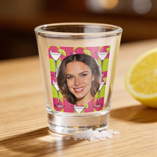 Aangepaste foto gezicht & cocktail gepersonaliseer shot glas