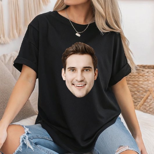 Aangepaste foto Gezicht Familielid Verjaardag Squa T-shirt