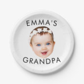 Aangepaste foto gezicht Moeder Oma Opa Verjaardag Papieren Bordje (Voorkant)