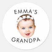 Aangepaste foto gezicht Moeder Oma Opa Verjaardag Ronde Sticker (Voorkant)