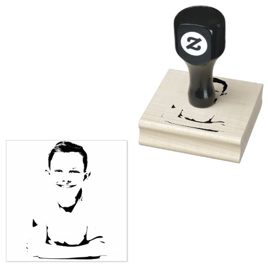 Aangepaste foto (gezicht) rubberstempel (Gestempeld)