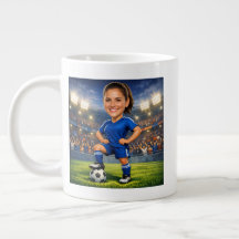 Aangepaste foto-gezicht voetbal/voetbal ster karik
