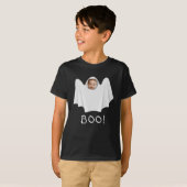 Aangepaste foto Ghost BOO Spooky Happy Halloween T-shirt (Voorkant volledig)