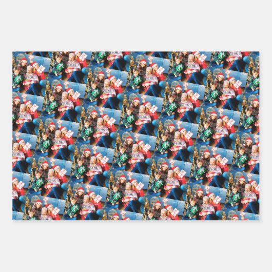 Aangepaste Foto Gift Wrap, Familie Aangepast Afbee Inpakpapier Vel (Voorkant)