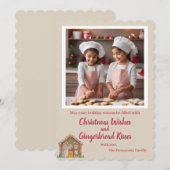 Aangepaste foto Gingerbread Holiday Kaart (Voorkant / Achterkant)